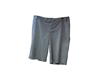 Mossimo VTG Y2K gestreepte shorts voor dames, grijs-wit, stretch, zakelijk model, bermuda, maat 12