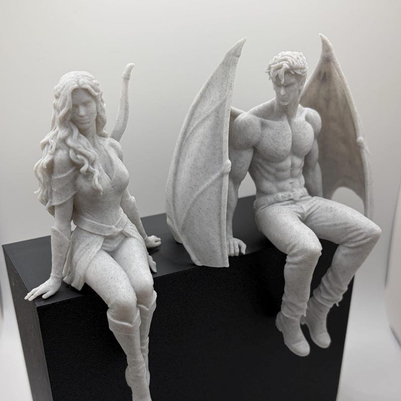 Fae High Lord & Huntress Shelf Sitters | BookTok Decor Gift | Romantasy Bookish Buddies | High Court Faeries Fae Couple Set
