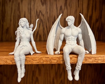 Fae High Lord & Huntress Shelf Sitters | BookTok Decor Gift | Romantasy Bookish Buddies | High Court Faeries