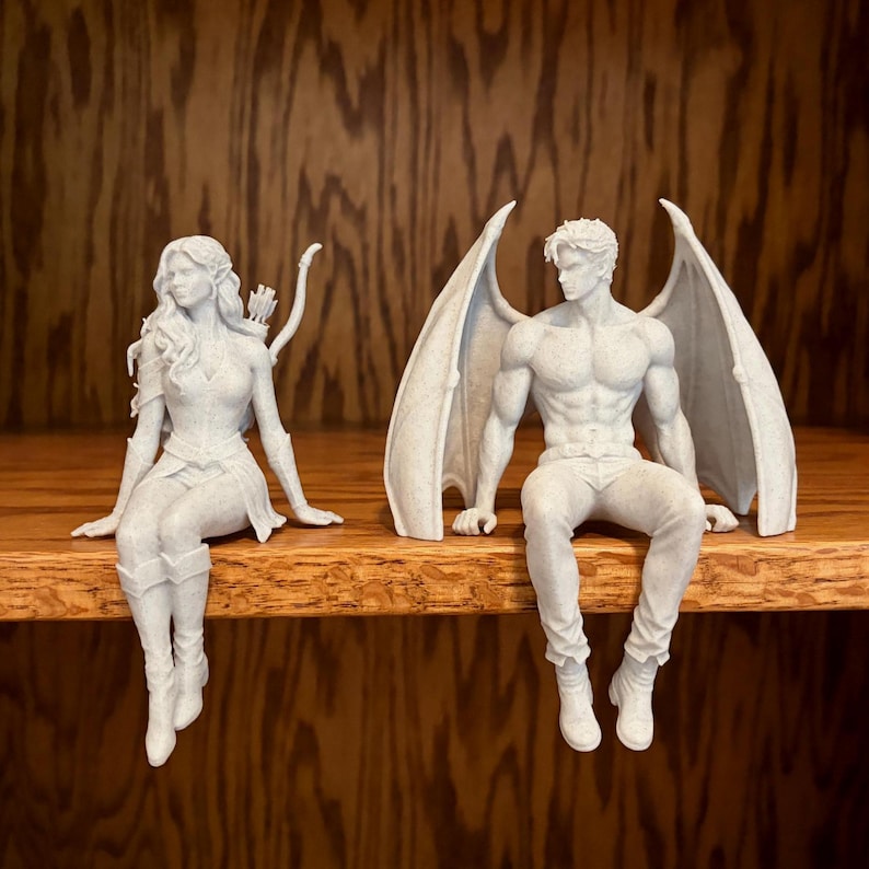 Fae High Lord & Huntress Shelf Sitters | BookTok Decor Gift | Romantasy Bookish Buddies | High Court Faeries bild 1