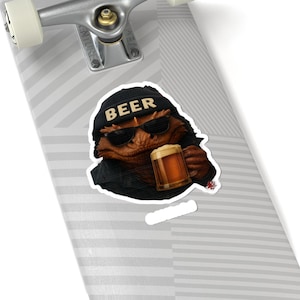 Funny Beer Frog Sticker Cool Kiss-Cut Vinyl Decal for Laptops, Party Gear & Beer Lovers&#39; Gifts