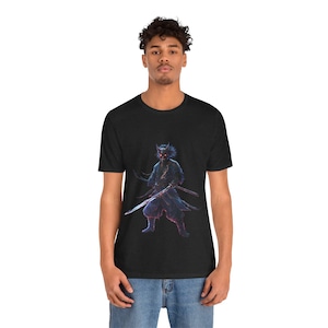 Samurai Oni Mask Tee, Japanese Demon T-Shirt, Unisex Shirt, Short Sleeve Top, Asian Warrior Clothing