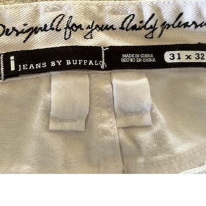 Vaqueros desgastados blancos ajustados Buffalo David Bitton Spencer 31x32 imagen 8