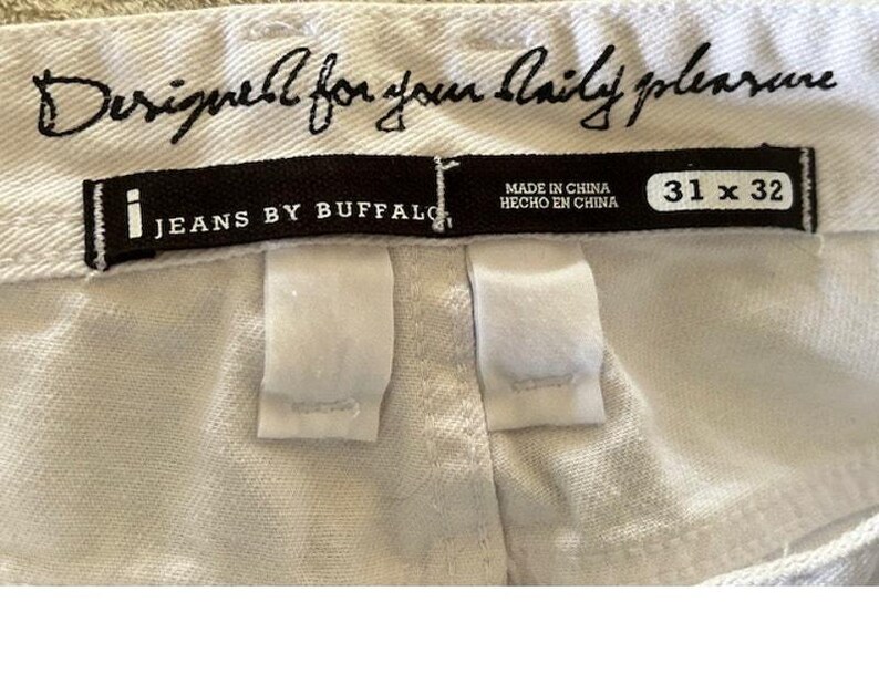 Vaqueros desgastados blancos ajustados Buffalo David Bitton Spencer 31x32 imagen 8