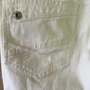 Vaqueros desgastados blancos ajustados Buffalo David Bitton Spencer 31x32 imagen 5