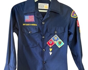 Camisa de uniforme vintage de los Boy Scouts of America de 1982 (paquete de 192 PA), talla juvenil