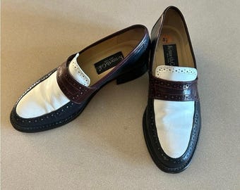 Mocasines Oxford de piel Kenneth Cole vintage de los años 90 con tacón de bloque para mujer