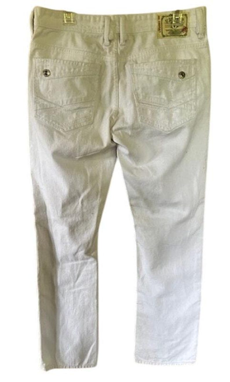 Vaqueros desgastados blancos ajustados Buffalo David Bitton Spencer 31x32 imagen 4