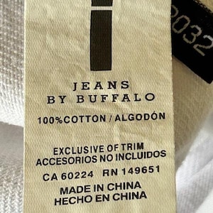 Vaqueros desgastados blancos ajustados Buffalo David Bitton Spencer 31x32 imagen 9
