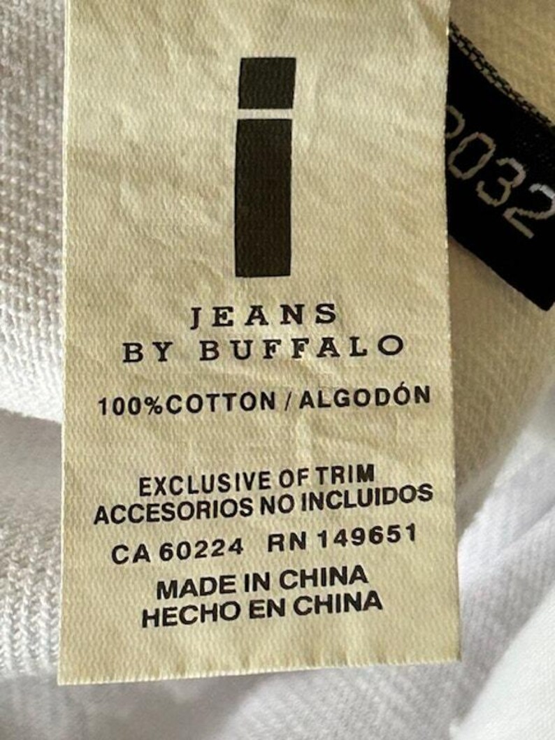 Vaqueros desgastados blancos ajustados Buffalo David Bitton Spencer 31x32 imagen 9