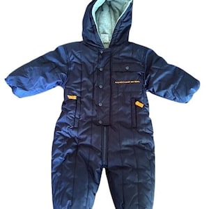 Traje de nieve vintage Carter's para bebé, años 90, color azul marino - Talla 24 M