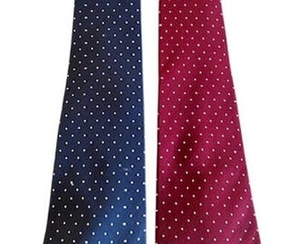 Corbatas de seda Alfani vintage – Juego de 2 con estampado de lunares – Hechas a mano en Italia