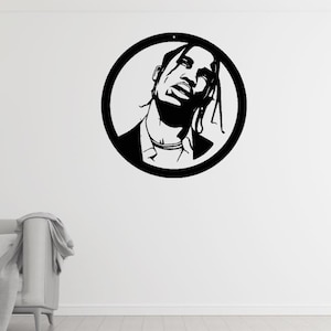Travis Scott SVG DXF | Rap pictogram silhouet gesneden bestand | Hiphopkunst aan de muur voor Cricut-, CNC-, Glowforge-, laser- en vinylprojecten