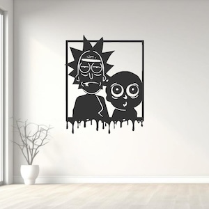 Rick and Morty Drip Art DXF SVG – Funny Cartoon CNC Laser Cut File | Pop Culture Wall Art for Cricut, Glowforge, Plasma, Vinyl
