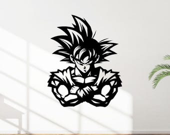 Super Saiyan Goku Shadow Design – Bold Dragon Ball Z SVG & DXF Cut Files | Ready-to-Use Laser Art for Striking Anime Room Decor
