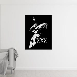 Archivo de corte SVG DXF de XXXTentacion / Silueta de leyenda del rap / Arte mural de hip hop para Cricut, láser, Glowforge, CNC y corte de vinilo