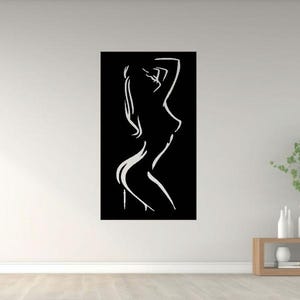 Woman Body SVG DXF | Line Art Female Silhouette Cut File | Minimalist Wall Art for Cricut, Silhouette, Laser & CNC