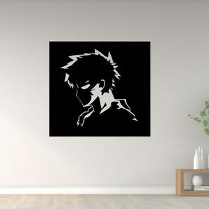 Anime Boy SVG DXF | Male Silhouette Wall Art Cut File | Manga Head SVG for Cricut, Glowforge, cnc, Laser Cutting Projects