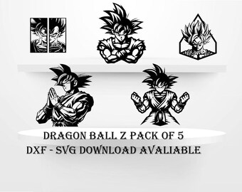 Dragon Ball Z SVG DXF Bundle | Goku Vegeta Anime Clipart | DBZ Cut Files for Cricut & Silhouette | Digital Download