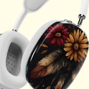 Boho Floral AirPod Max Case Cover - Stylish Hard Shell Headphone Protection, Floral Design for Apple Airpod Headphones, Airpod Max Accessory