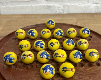 8 x Sonic X Marbles 1 inch Yellow - Set of 8 Marbles
