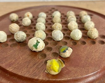 Antique Marbles in original paper packaging - set of 3