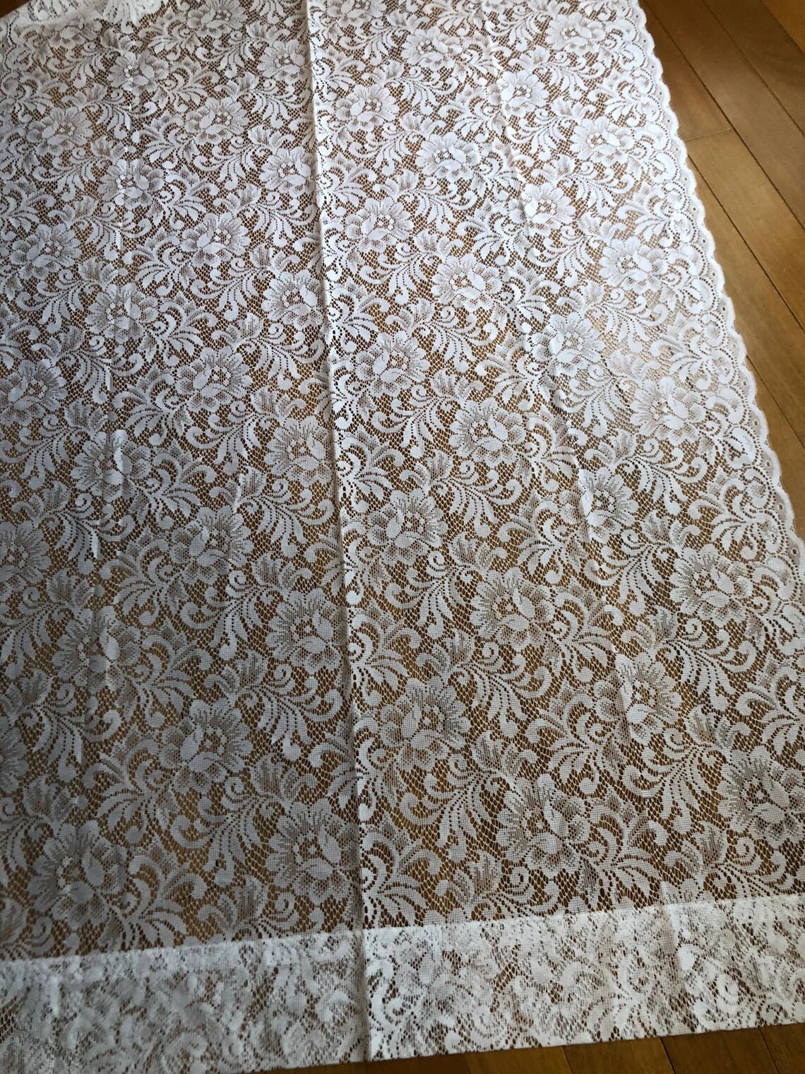 Vintage Lace Window Curtain Panel 40 Wide X 84 Long Etsy