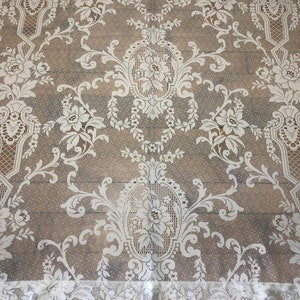 Vintage Lace Window Curtain Panel 59" wide  x 63” long