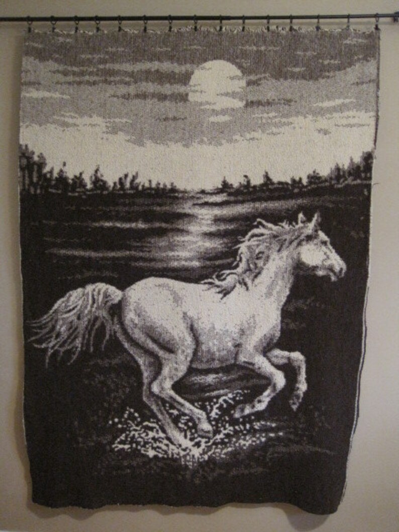 Horse Two Sided Blanket Wall Hanging Eclectic Decor Throw Etsy