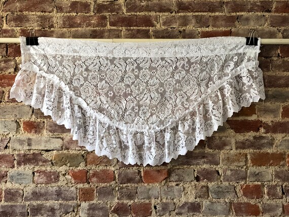 Jc Penney Curtain Lace Valance Flowers Ruffled Cottage Chic Etsy