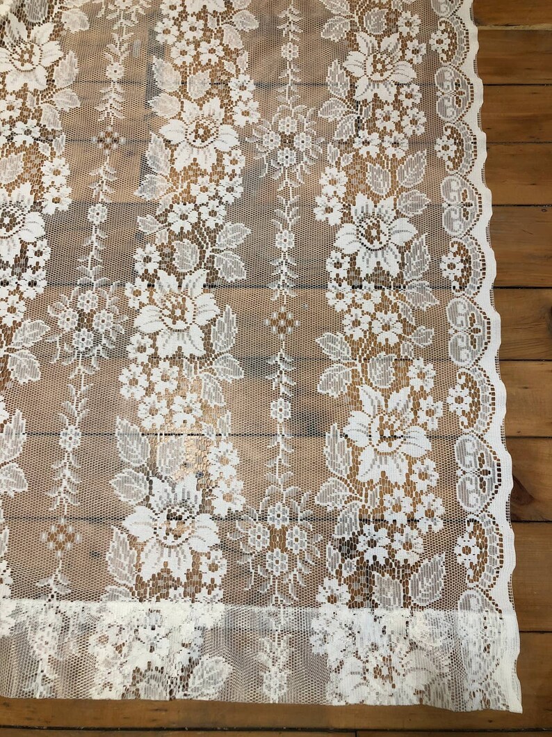 Vintage JC Penny Lace Window Curtain Panel 60 Wide X 60 Long Etsy