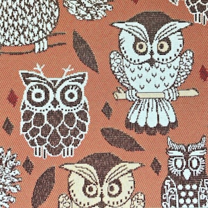 Owls #1 House Upholstery Tapestry Toile Fabric 1 Yard 78&quot; Wide Heavy Weight