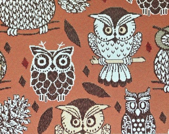 Owls #1 House Upholstery Tapestry Toile Fabric 1 Yard 78" Wide Heavy Weight