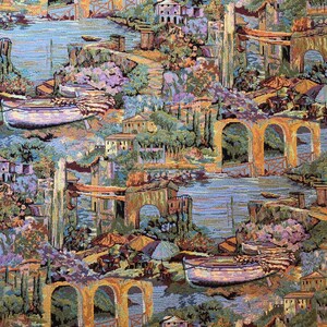 Still Life in Nepal Upholstery Tapestry Toile Fabric 1 Yard 78&quot; Wide Heavy Weight