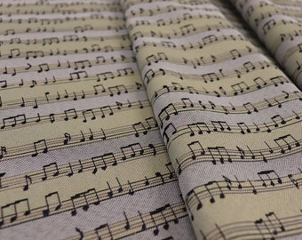 Musical Notes Upholstery Tapestry Toile Fabric 1 Yard 78" Wide Heavy Weight