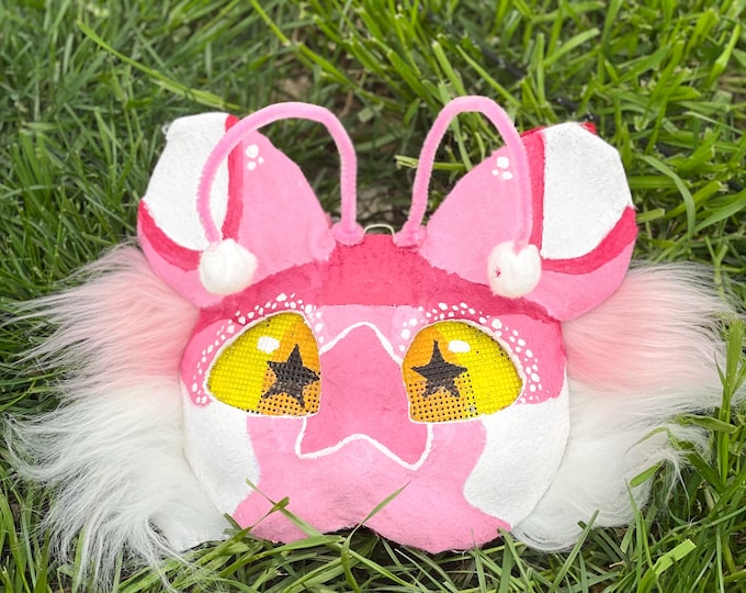 Therian Cat Mask - Pink Alien Cat - Etsy