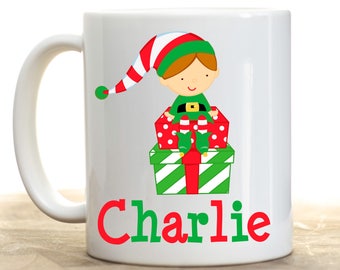 Elfen Weihnachtstasse, Kindertasse, Kinderbecher personalisiert, Elfe personalisierte Tasse, Kinder Weihnachtsgeschenk, Weihnachten, Elfe, Kinderelfentasse