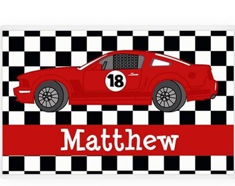 Personalized Race Car Placemat Kids Personalized Place Mat Race