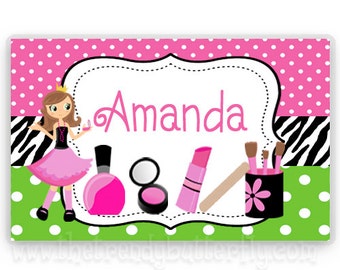 Spa Glamour Personalized Placemat, Make Up , Nail Polish Place Mat, Girls Personalized Gift, Childrens Placemats, Kids Personalized Gifts