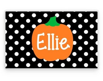 Personalized Pumpkin Halloween Placemat, Kids Table Decor