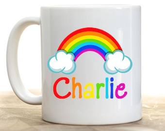 Personalized Rainbow Mug: Ceramic Children's Gift