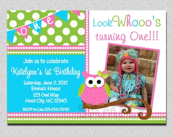 owl birthday invitation owl birthday party invitation etsy