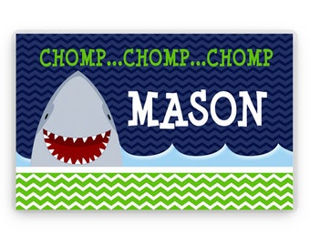 Personalized Shark Placemat, Kids Personalized Place Mat, Shark Personalized Gift, Shark Place mats, Kids Personalized Gifts, Shark Theme