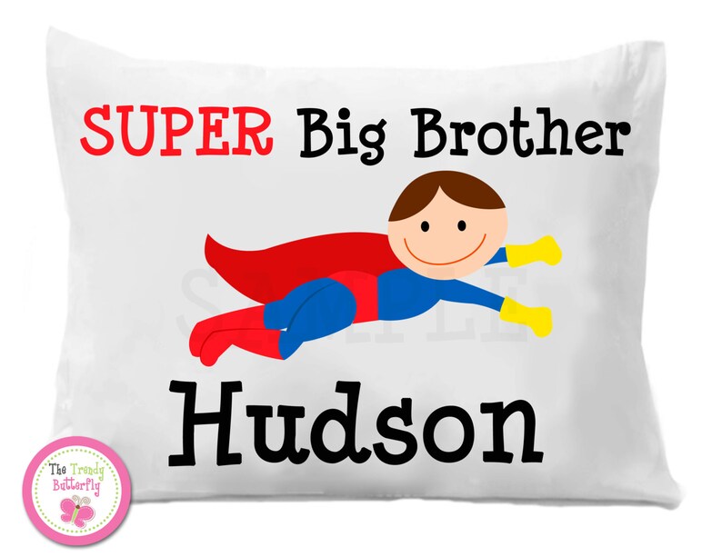 Big Sister , Super Big Sister , Girls Personalized Pillow Case image 2
