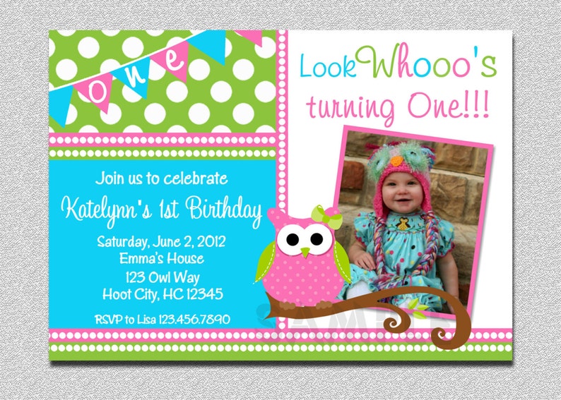 Owl Birthday Invitation Owl Birthday Party Invitation Girls - Etsy