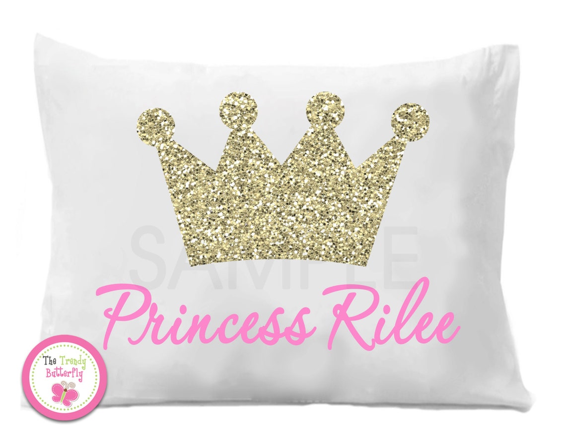 Princess Pillowcase Gold Crown Princess Pillow Case Etsy