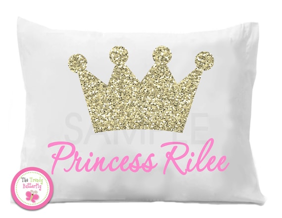 Gold Crown Princess Pillow Case Crown Shaped Pillow Cotton Bed Pillow