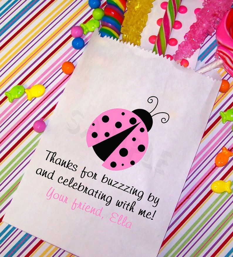 Ladybug Birthday Party Favor Bags Lady Bug Candy Bags Etsy