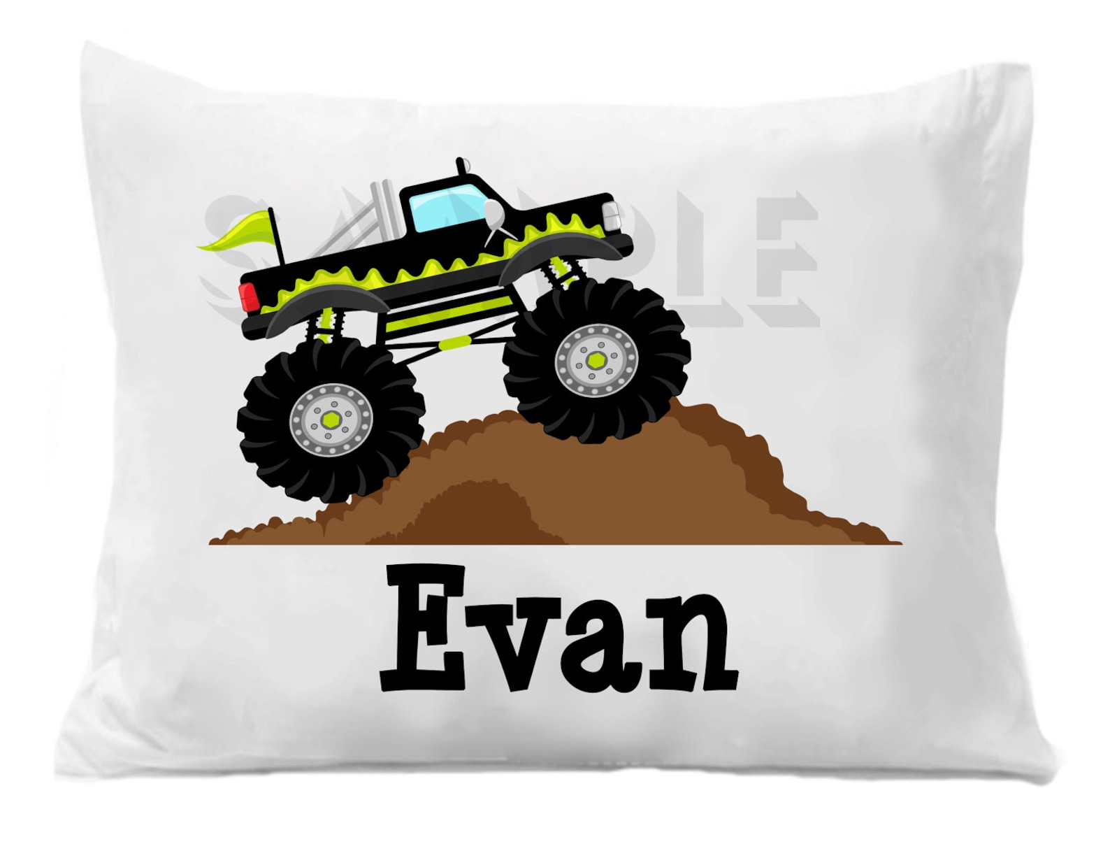 Monster Truck Pillow Case Personalized Pillowcase Etsy