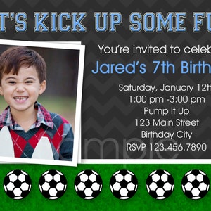 Soccer Birthday Invitation Soccer Birthday Party Invitation Printable image 2